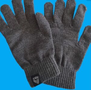 RBX Grey Black Logo Knit Gloves One Size